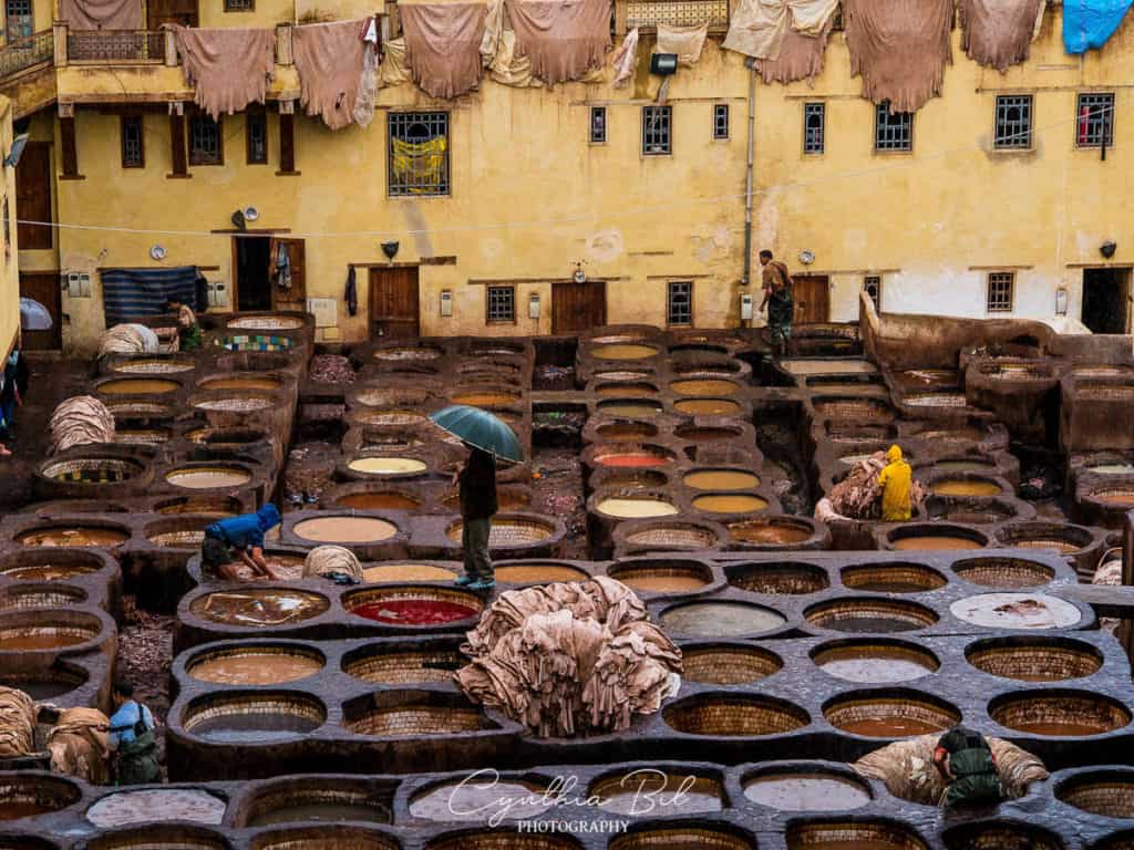 Curtumes tradicionais da medina de Fez