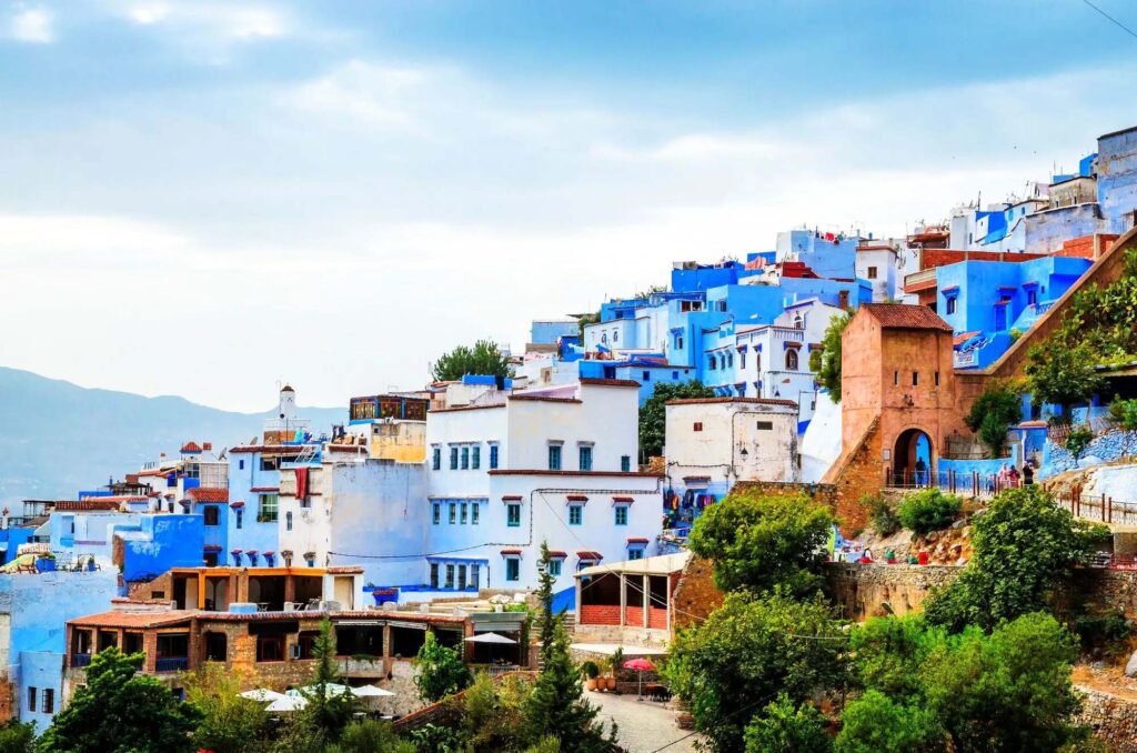 Vista panorâmica da medina azul de Chefchaouen